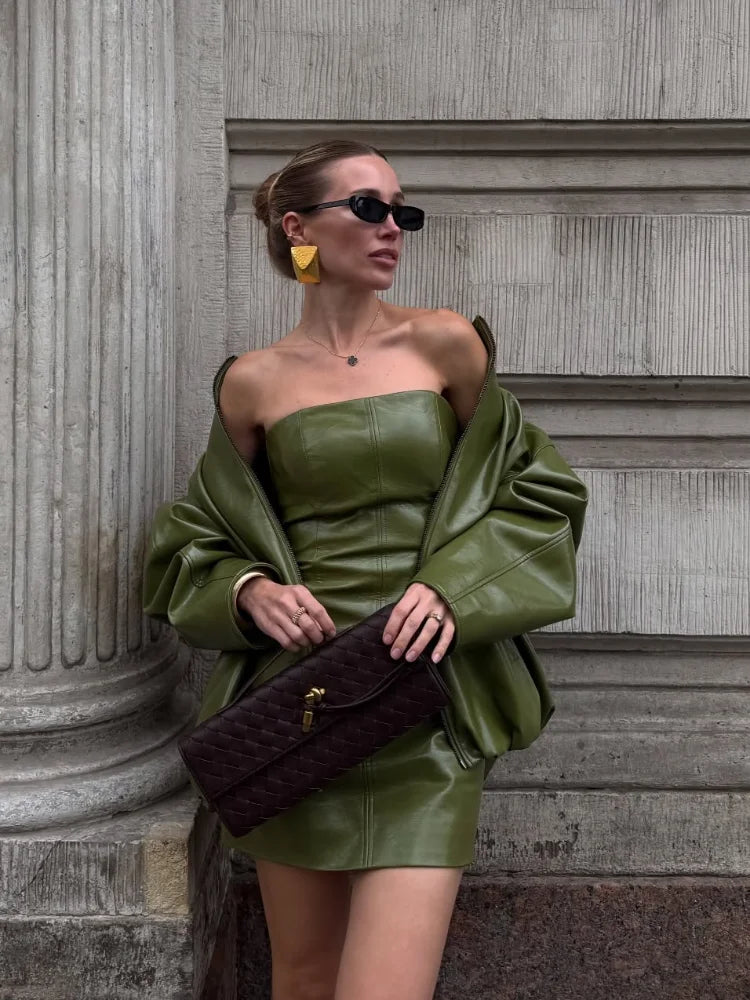 סט שמלה מיני וג'קט -נטע